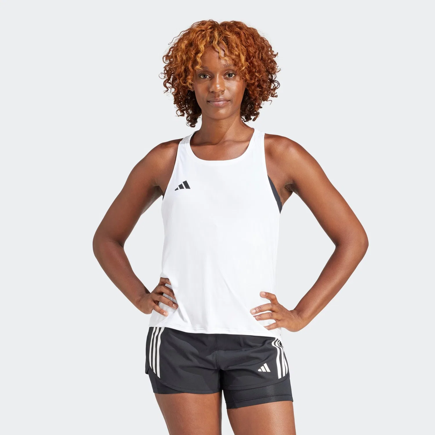 Женский беговой топ из легкого материала Adidas Performance, White — фото 2