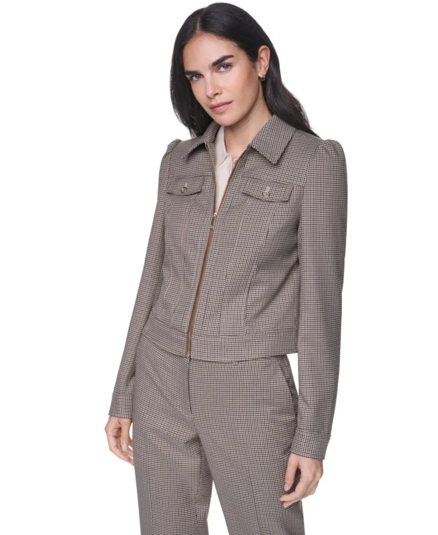 Женская куртка с длинным рукавом, с воротником-стойкой и на молнии Tommy Hilfiger, Khaki Multi — фото 2