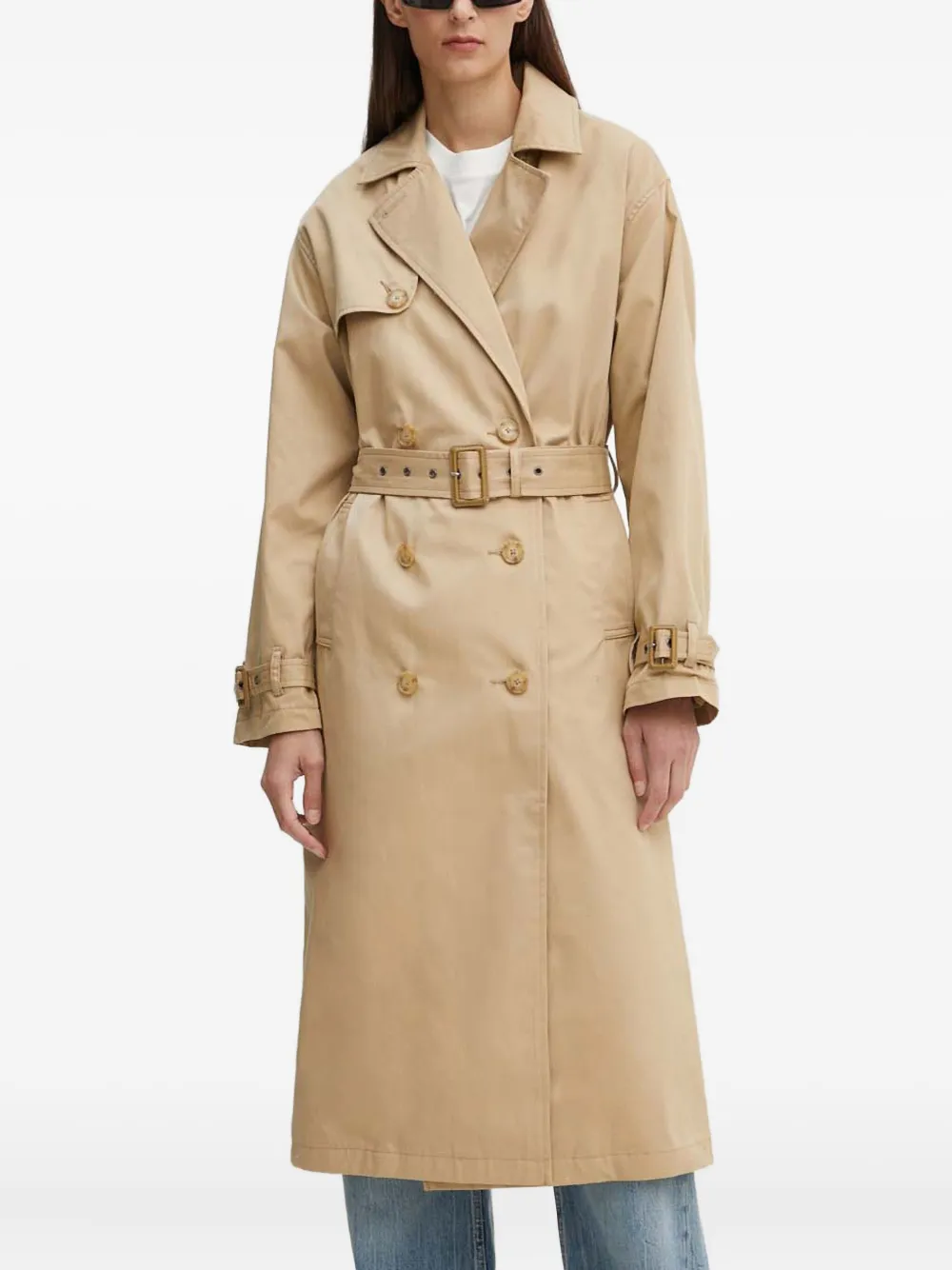 

Двубортное пальто с поясом Levi'S, бежевый