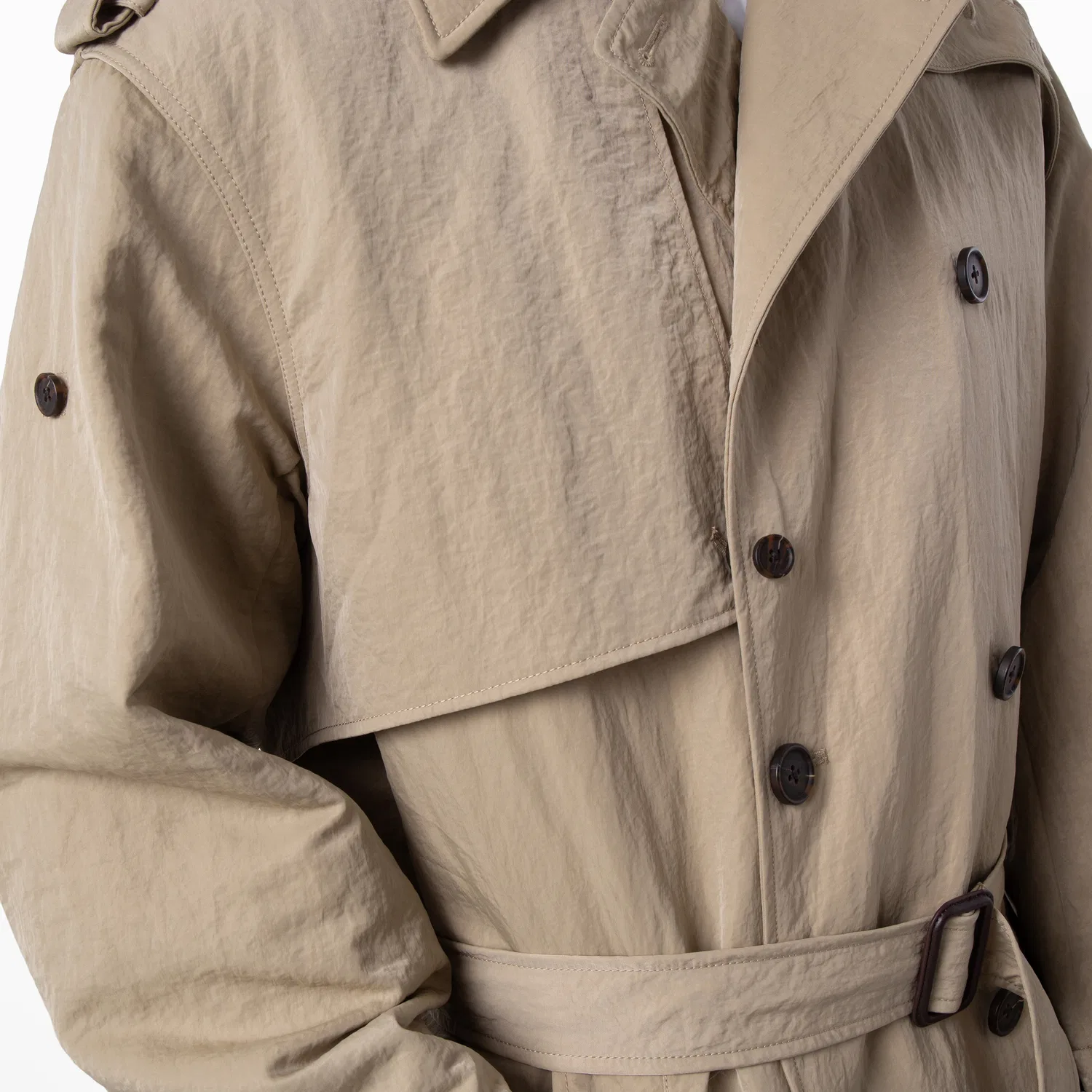 Пальто двубортное Double-Breasted Trench Coat Emporio Armani, Lemon Pepper — фото 3