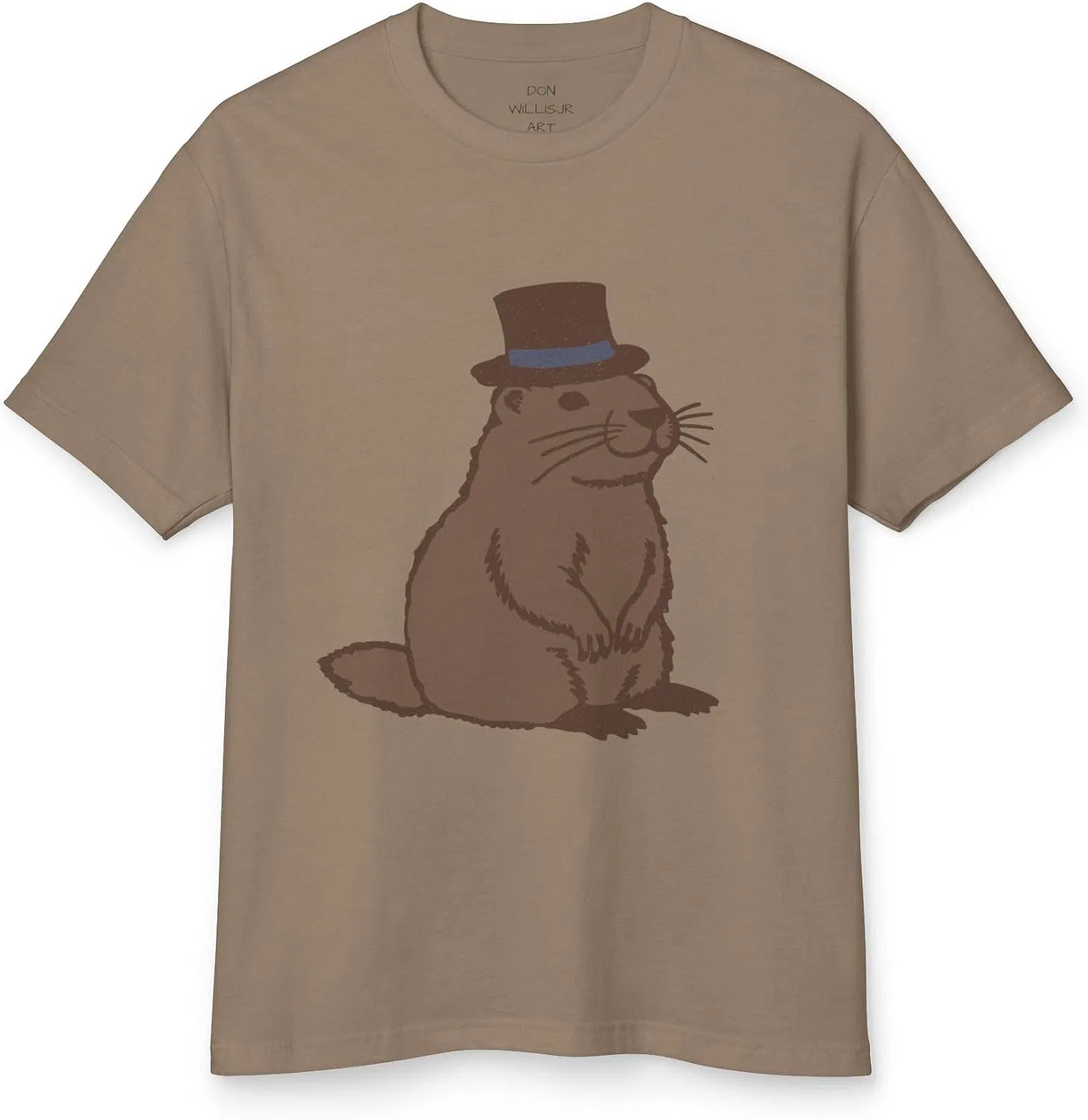 Футболка с принтом сурка в цилиндре American Apparel 1301gd, Faded Brown