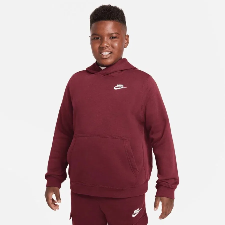 Детский худи с капюшоном Nike Sportswear Club, Бордовый