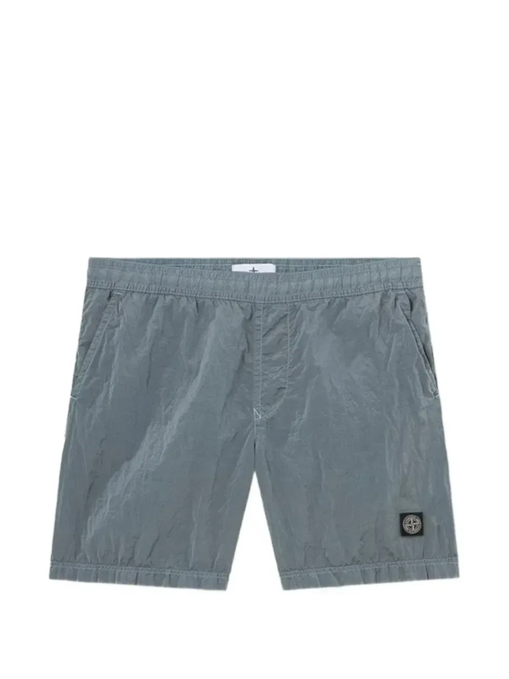 Шорты жатые с нашивкой-логотипом Stone Island, синий