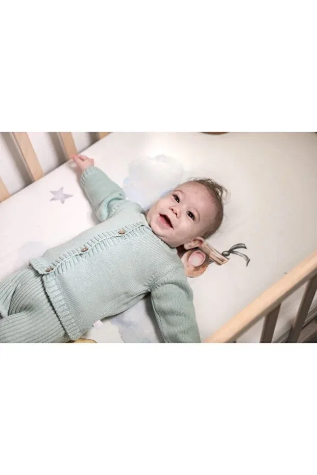 Детский кардиган органический с текстурой L L Louiou Baby Gifts, Mint Green