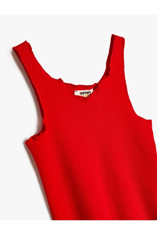 Детское для девочек топ без рукавов Basics Koton, Red — фото 3