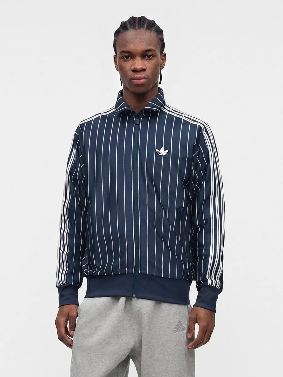 Толстовка на молнии ADIDAS ORIGINALS 'Firebird' темно-синего цвета — фото 2