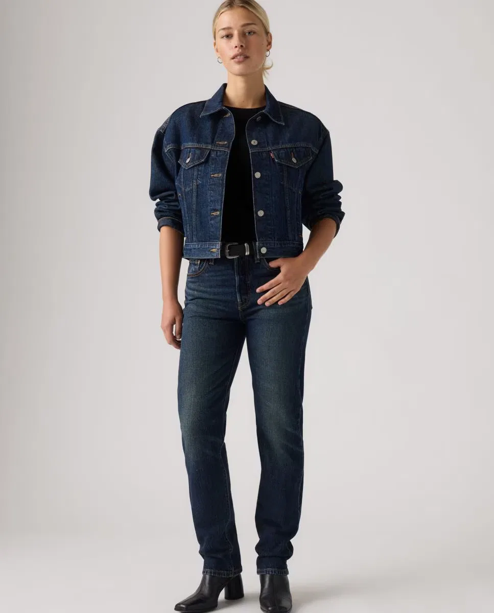 Женское прямые джинсы, Vaquero Recto 501 Jeans For Women, Levi's, темно-синий — фото 4