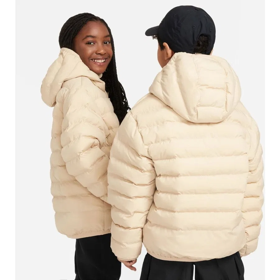 Детская куртка с капюшоном, легкая, Low Synthetic Fill Jacket, Nike, Кремовый — фото 2