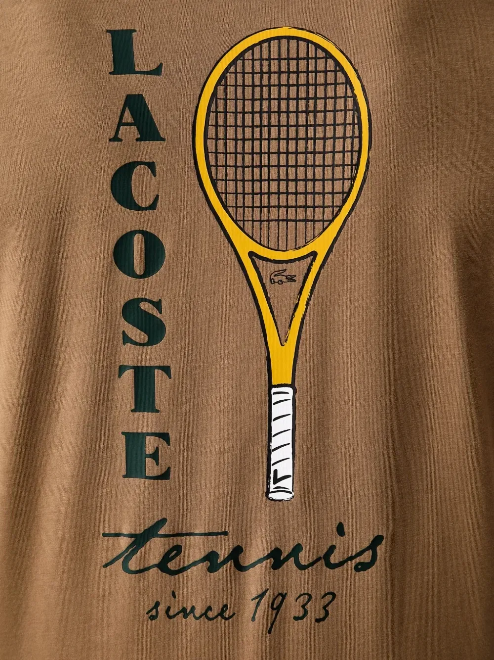 Футболка с графичным принтом и вышитым логотипом Lacoste, коричневый — фото 4
