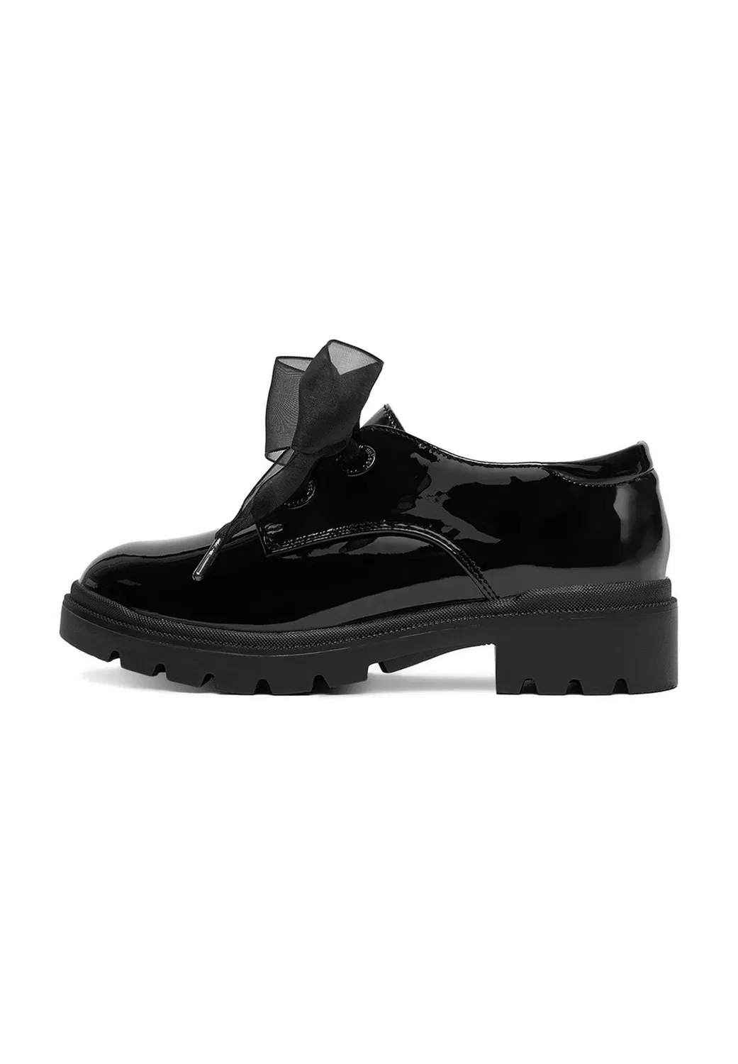 Низкие туфли для девочек 5907964287896 - на шнуровке Deezee, Black