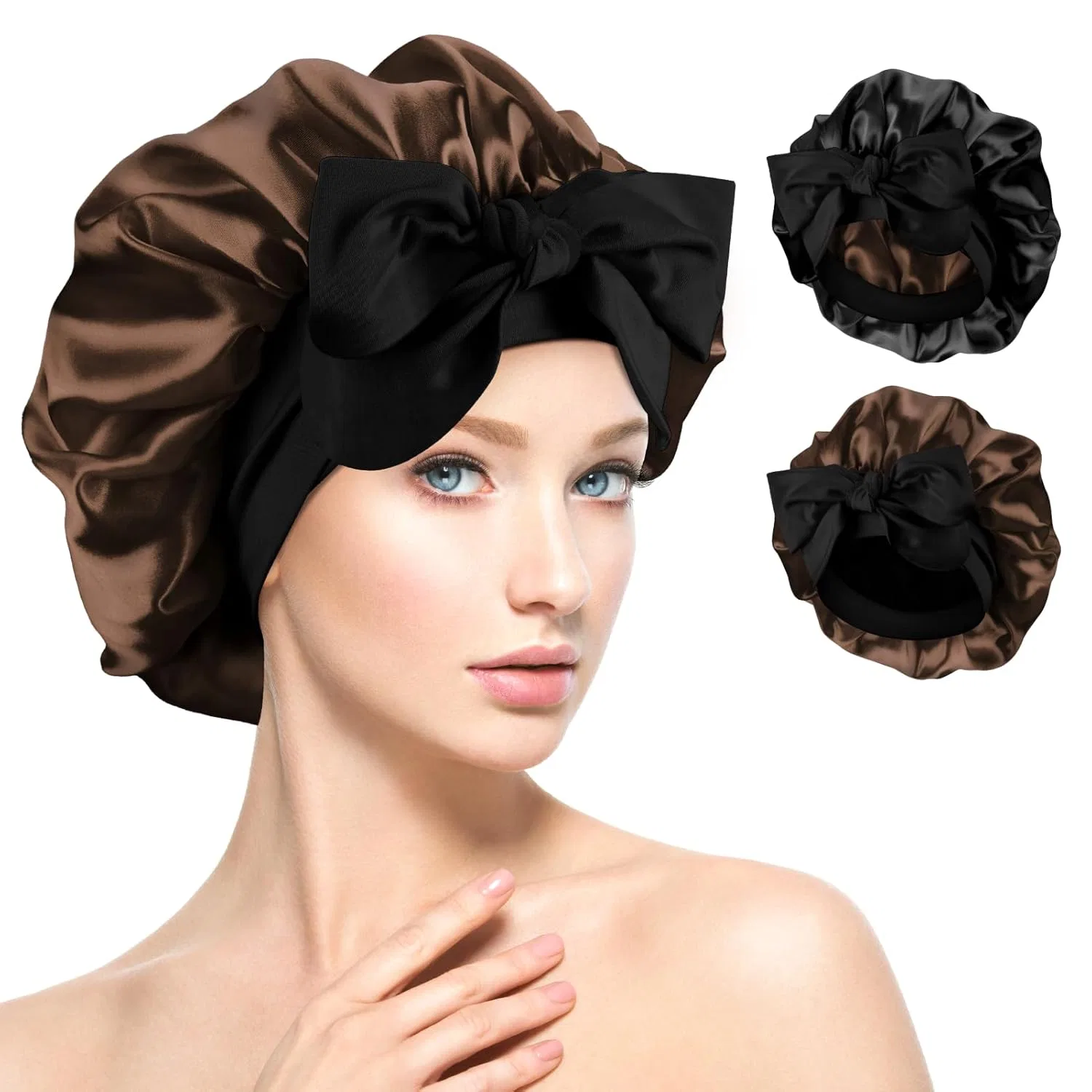 Двухслойная шапочка для душа, Satin, Geyrut, Kaffee