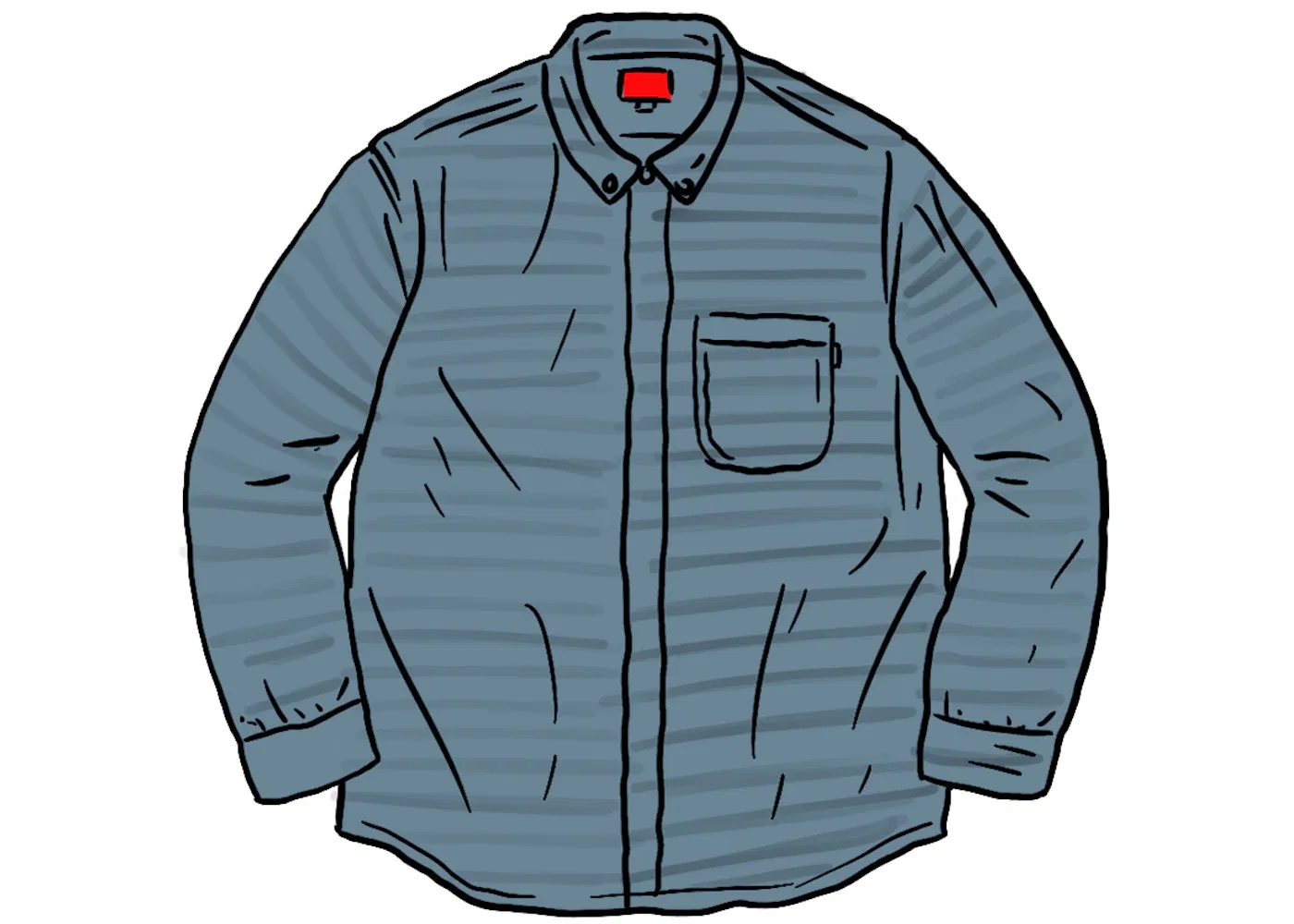 Мужская рубашка из денима с жаккардовым логотип Supreme, Blue