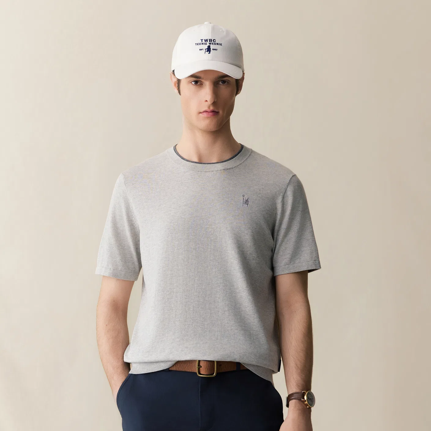 Детская футболка с принтом American Old Money Style Collection Teenie Weenie Men, Light Gray — фото 4