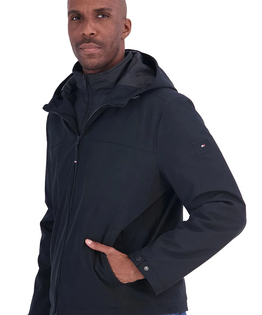 Мужская куртка из софтшелла с капюшоном Tommy Hilfiger, Black — фото 3