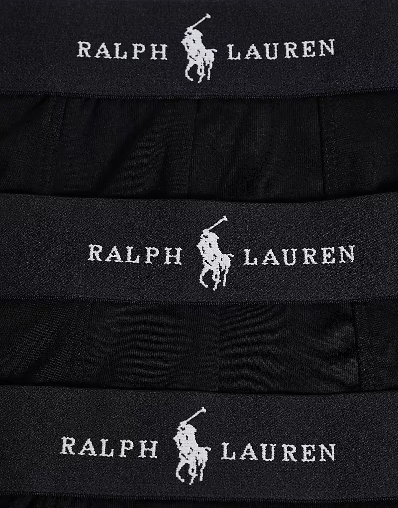 Плавки классические с логотипом и поясом 3 шт Polo Ralph Lauren, черный — фото 3