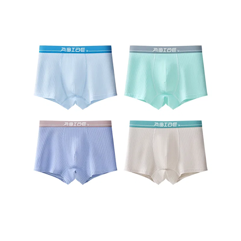 Детские трусы умеренные, 4 пары, Sky Blue Lake Green Colorful Blue Beige Apricot, MIIOW
