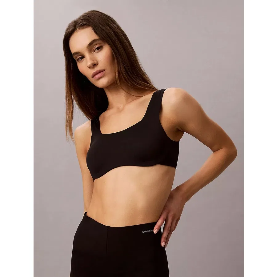 Спортивный бюстгальтер с квадратным вырезом, без бретелек, Calvin Klein, Черный