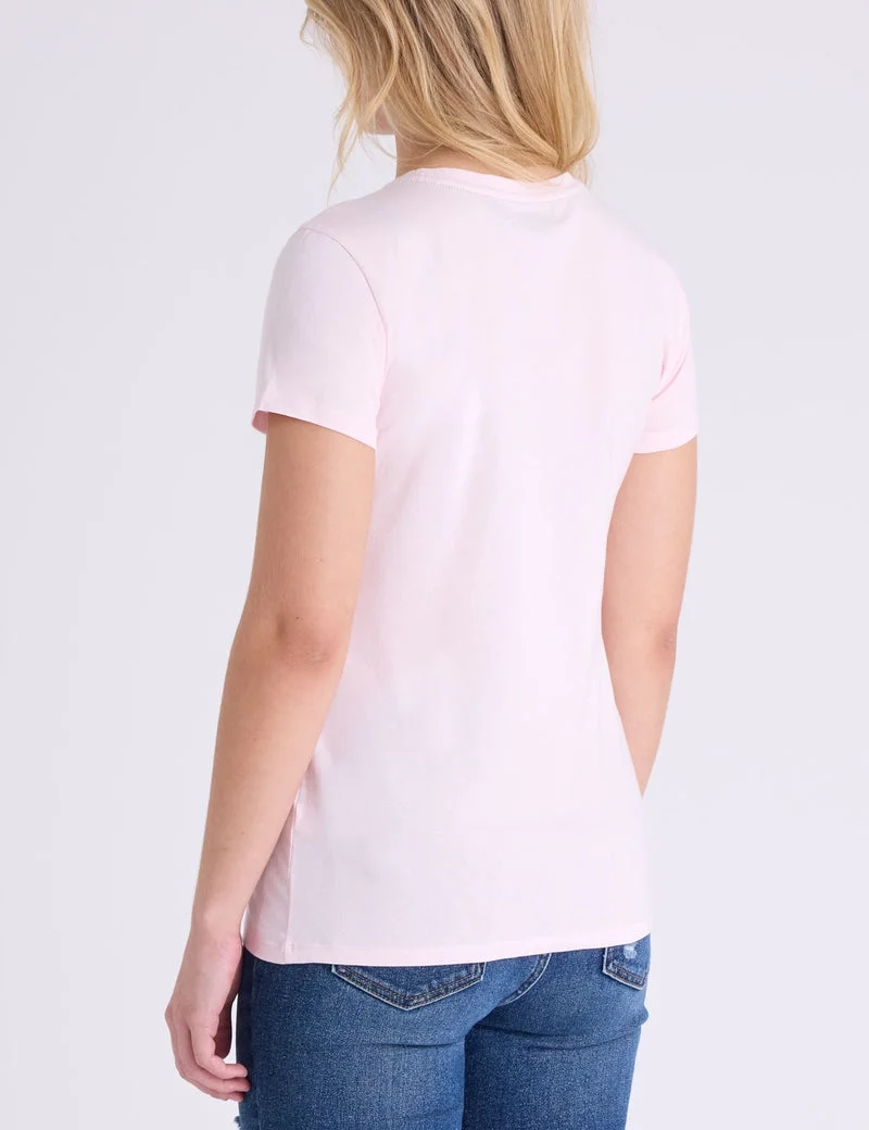 Женская футболка U.S. Polo Assn. Crew Neck, розовый — фото 2
