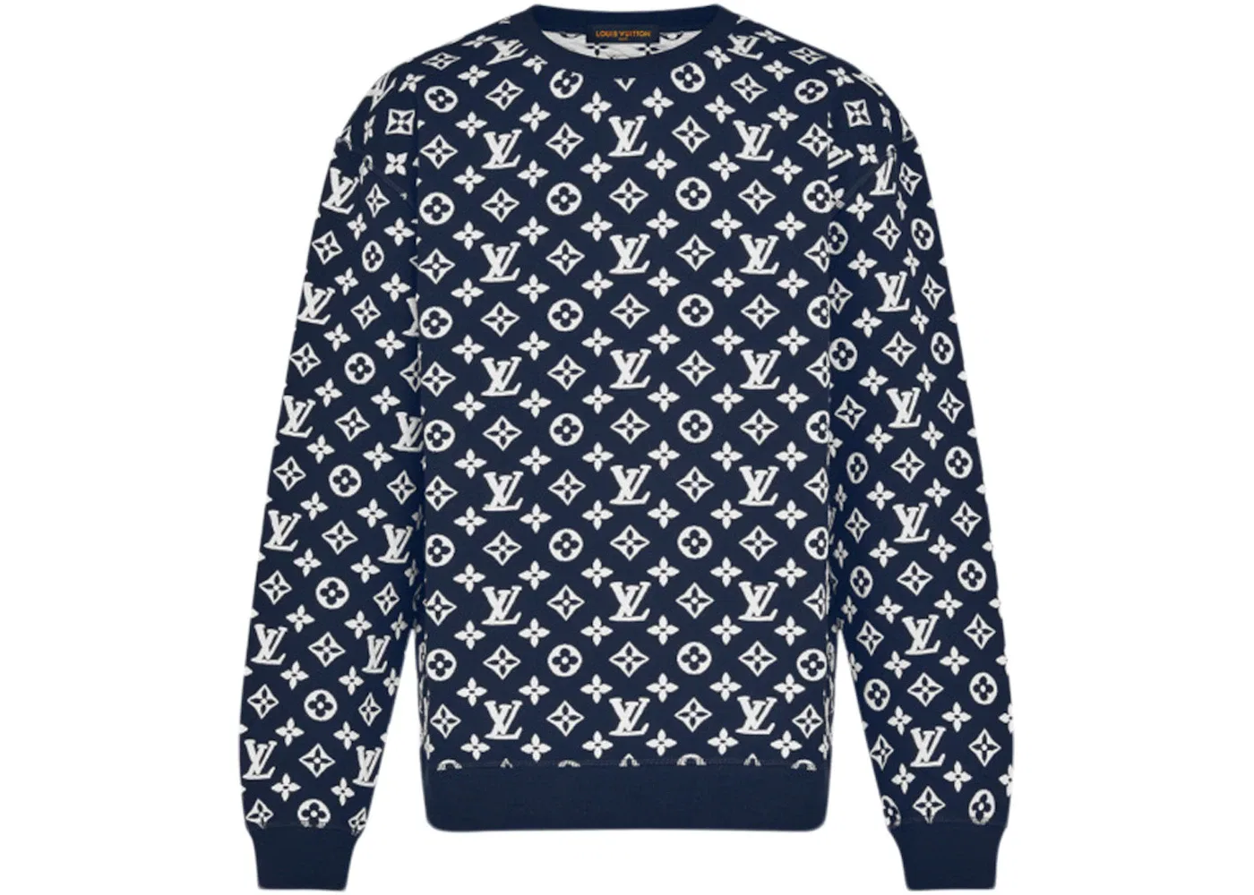 Мужской свитшот с жаккардовым принтом Crewneck Louis Vuitton, Blue/White
