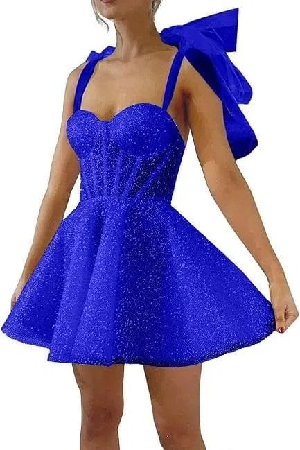 Женское мини-платье с блестками из фатина Sweetheart Cocktail Party Gowns, Royal Blue