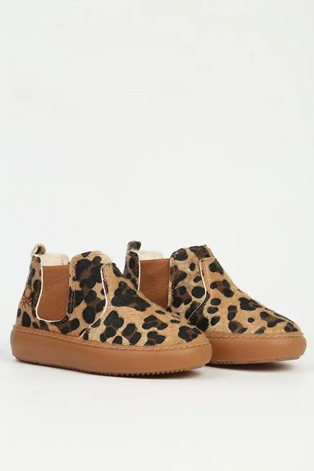 Детские ботинки для девочек с принтом Benetton, Leopard — фото 2