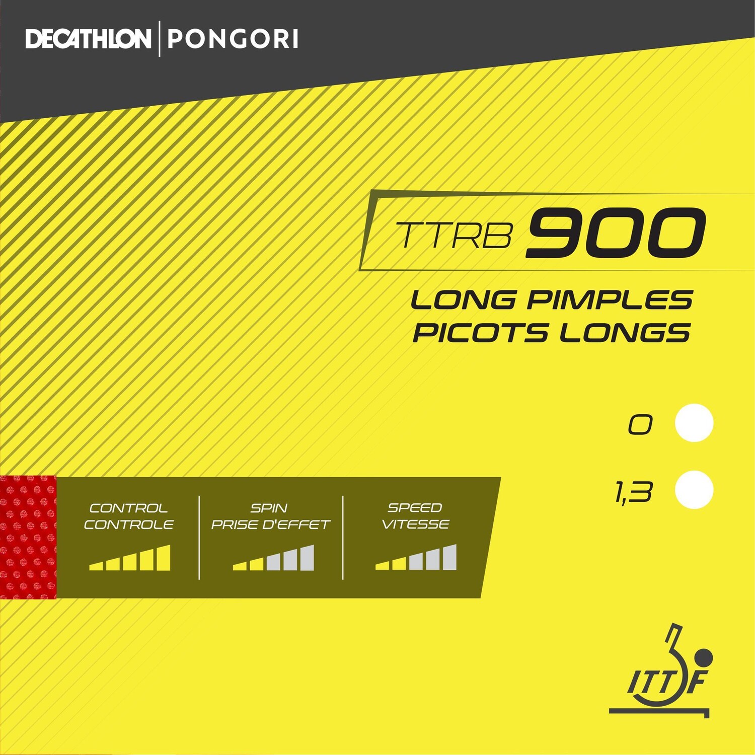 

Накладка для настольного тенниса TTRB 900 с длинными шипами PONGORI