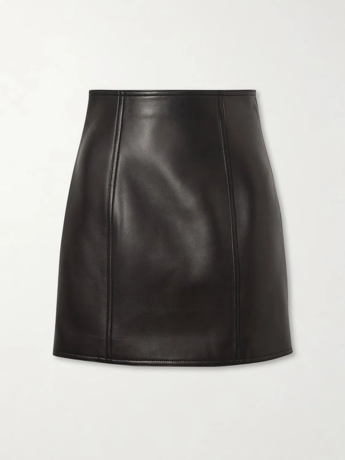 Мини-юбка из вставной кожи Balmain, черный