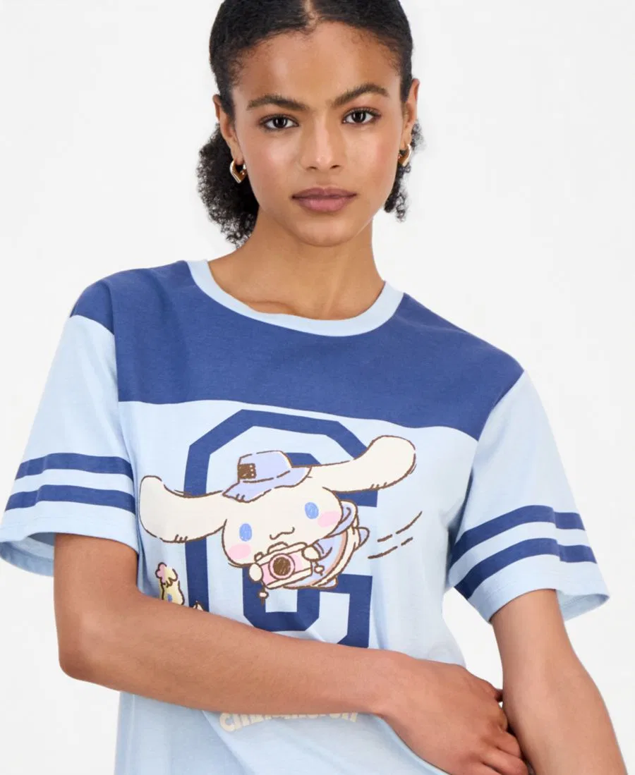 Футболка с принтом Cinnamoroll Varsity Graphic Sanrio, Baby Blue — фото 2