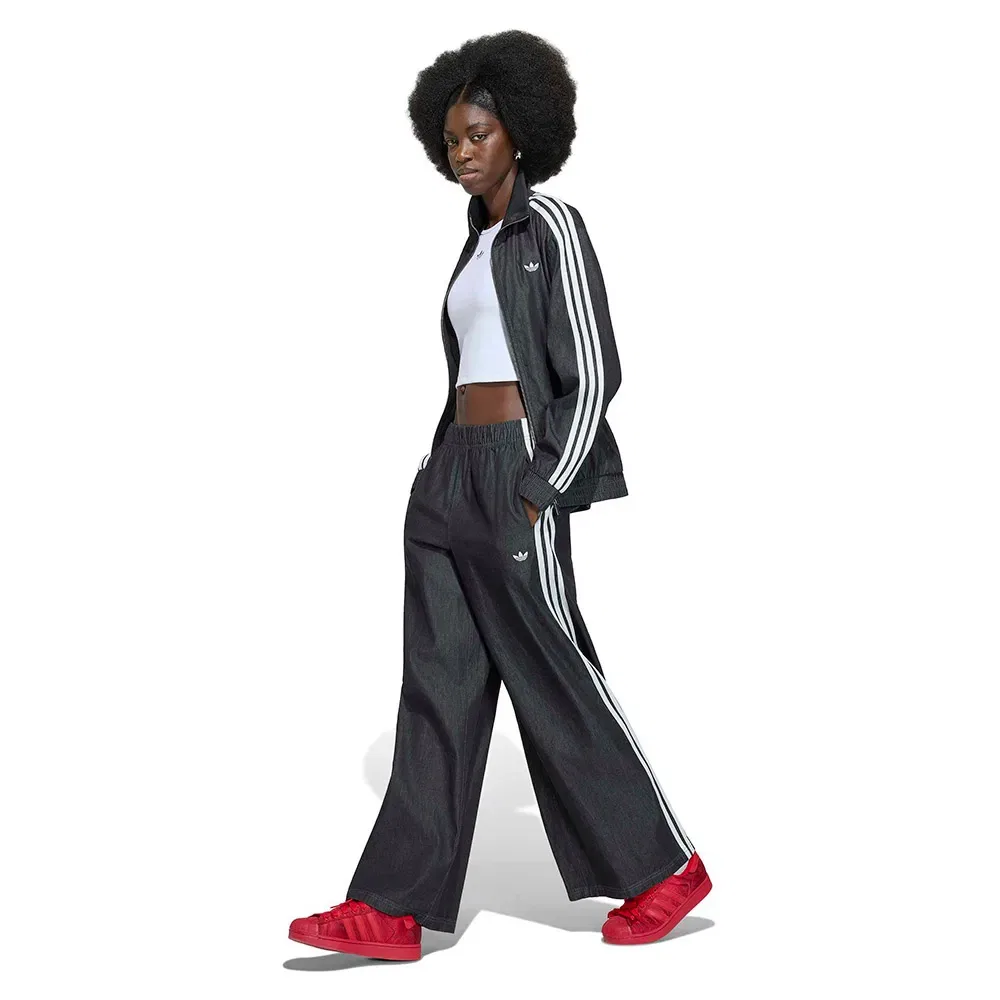 Худи джинсовое на молнии Adidas Originals, черный — фото 4