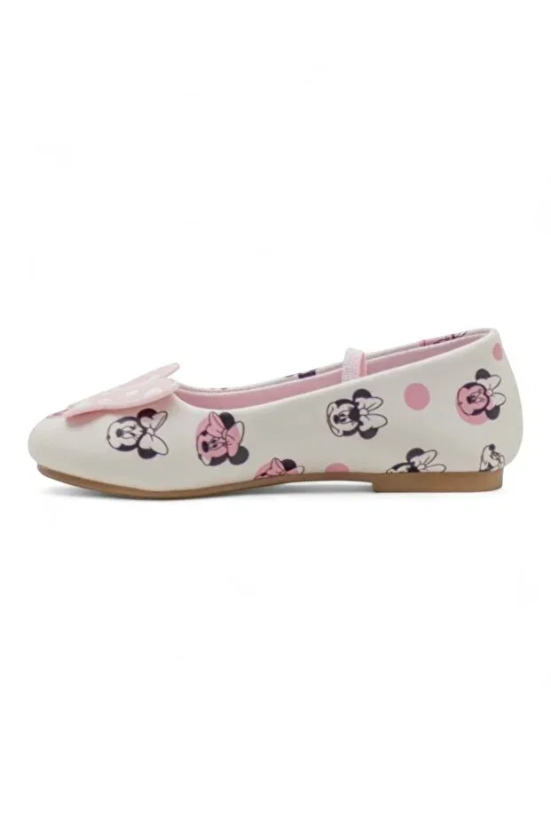 Детские балетки для девочек из искусственной кожи Minnie Mouse, White — фото 2