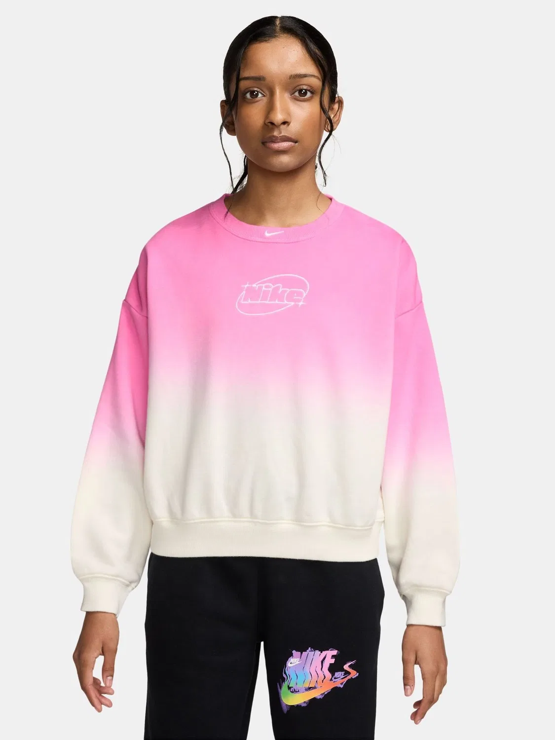 Толстовка с круглым вырезом, свободный крой Nike, Sail White