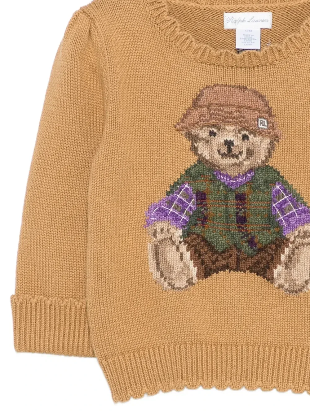 Джемпер с интарсией Polo Bear POLO RALPH LAUREN KIDS, бежевый — фото 3