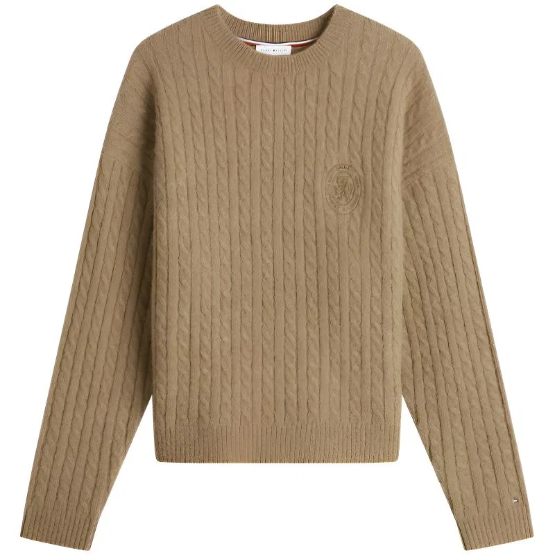 Женский свитер с круглым вырезом Khaki RBC Tommy Hilfiger, Khaki