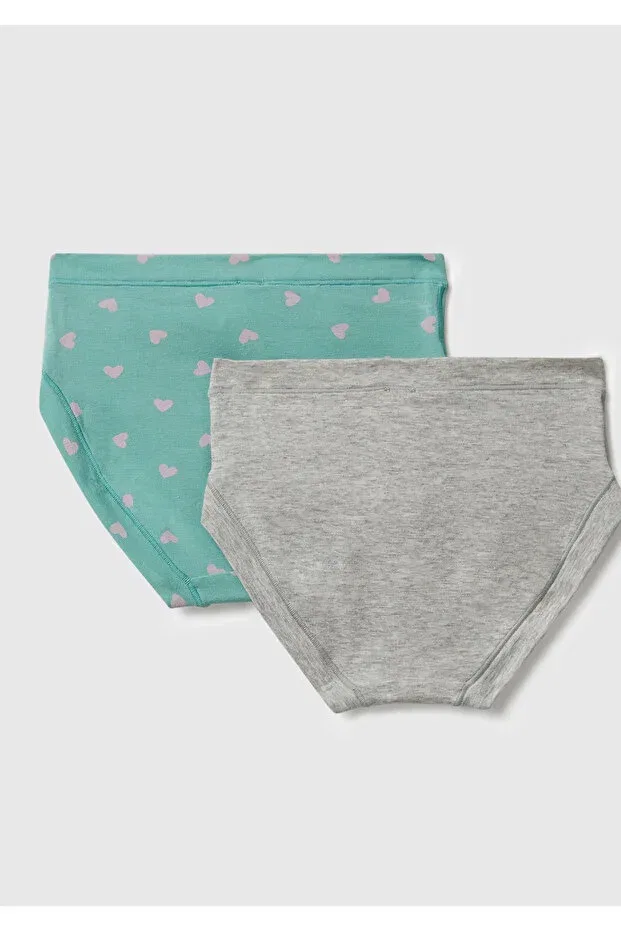 Детский комплект трусов для девочек хлопковый United Colors Of Benetton, Gray-Turquoise — фото 2