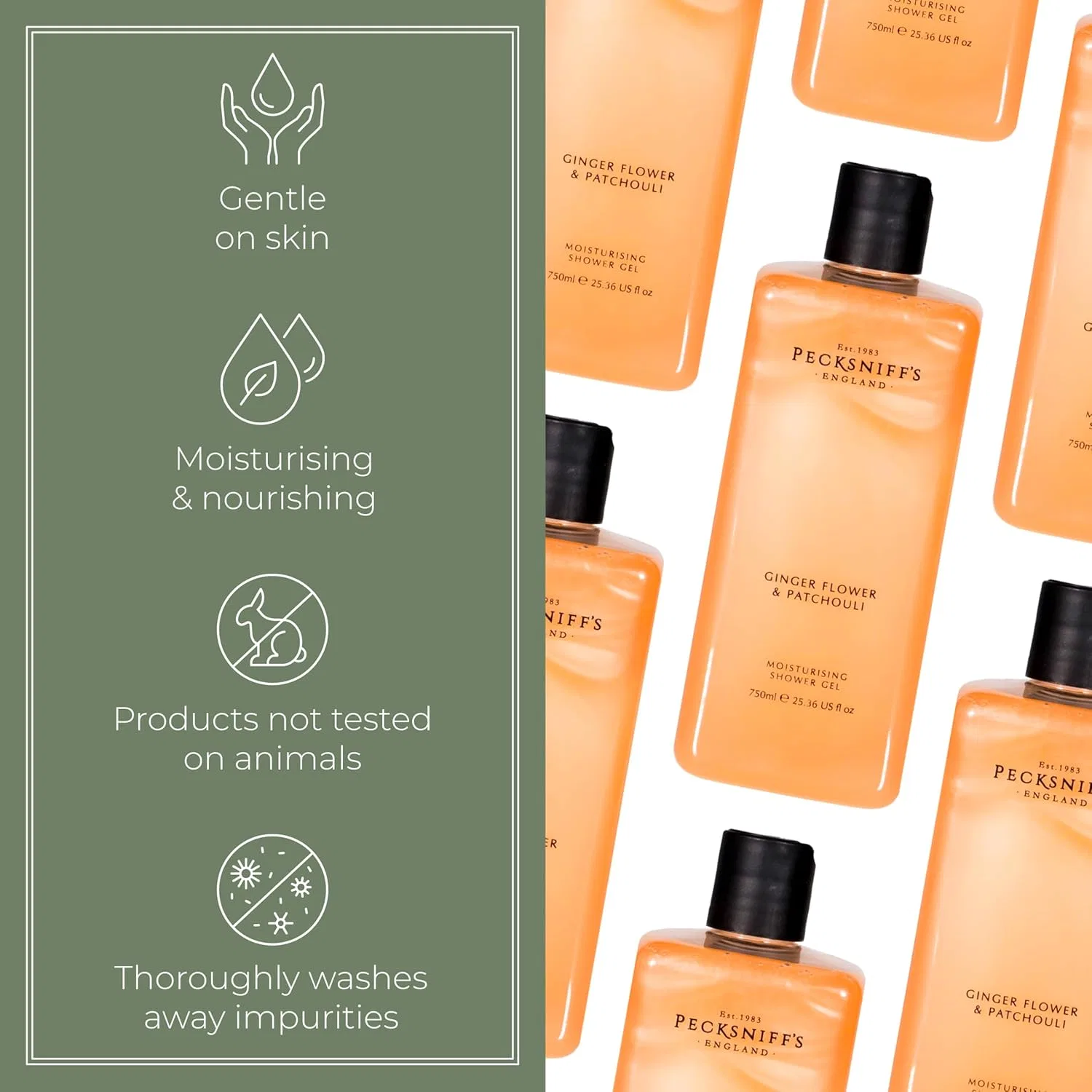 Гель для душа Ginger Flower & Patchouli, Pecksniff's, 750 мл — фото 4