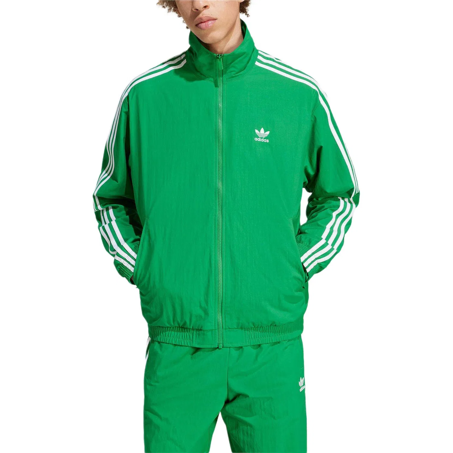 Мужская куртка с воротником-стойкой Adidas Originals Firebird, Green — фото 3