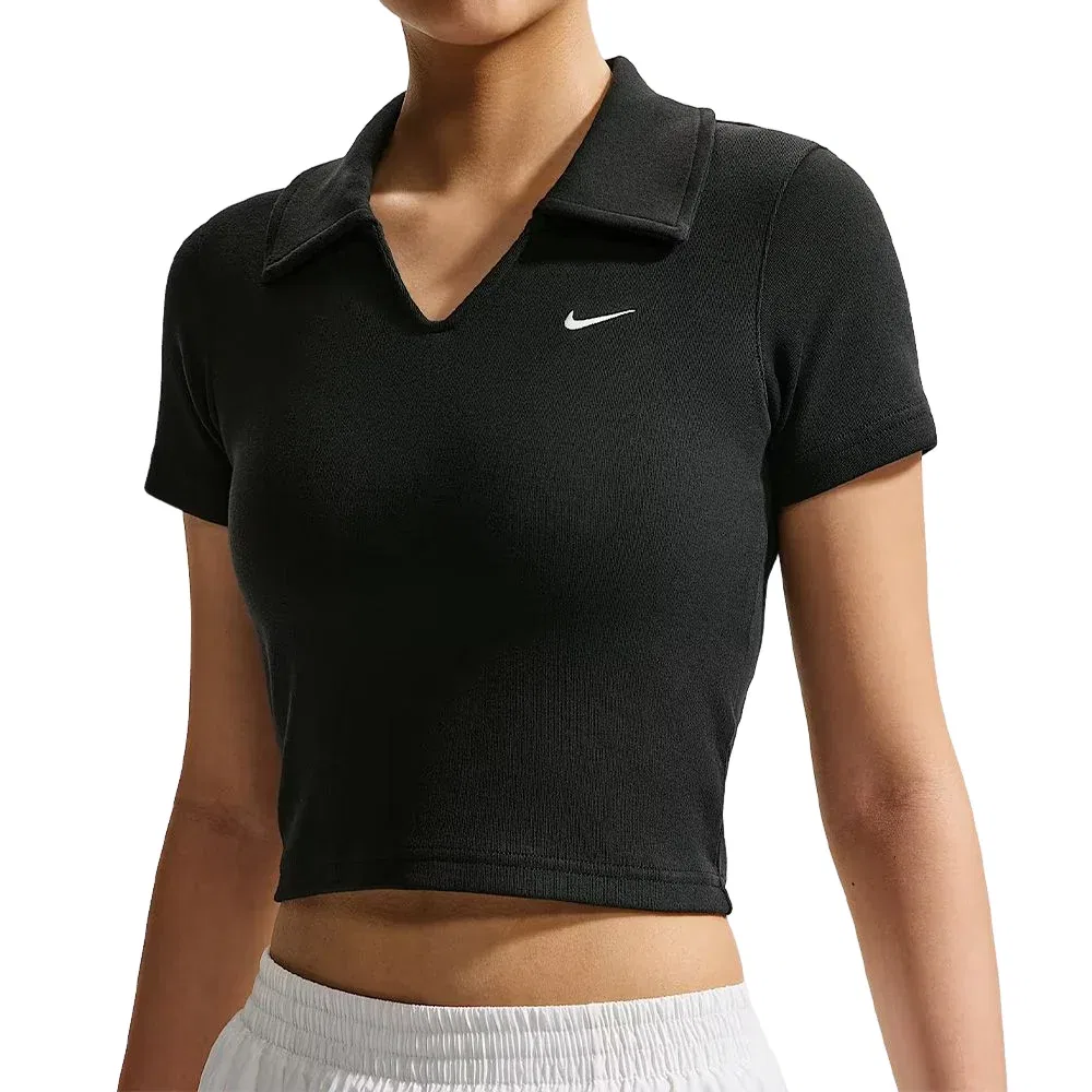 Женская футболка Cropped T-Shirt 'Black' Nike, черный — фото 3