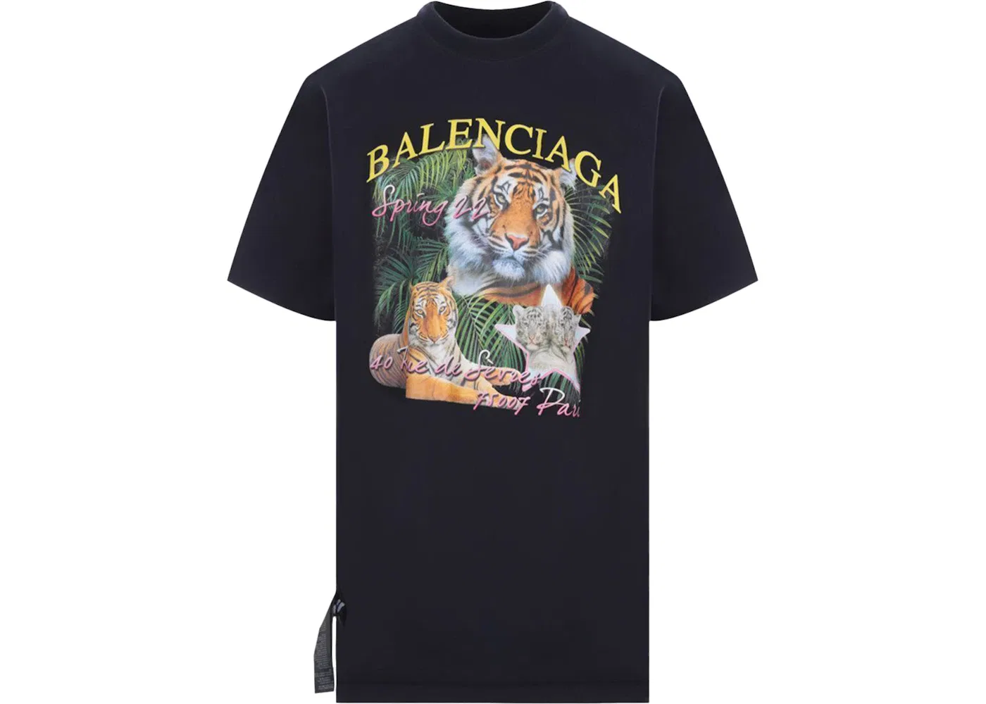 Мужская футболка с принтом Balenciaga FBI Print Year Of The Tiger Reversible, Dark Blue/Black/Yellow