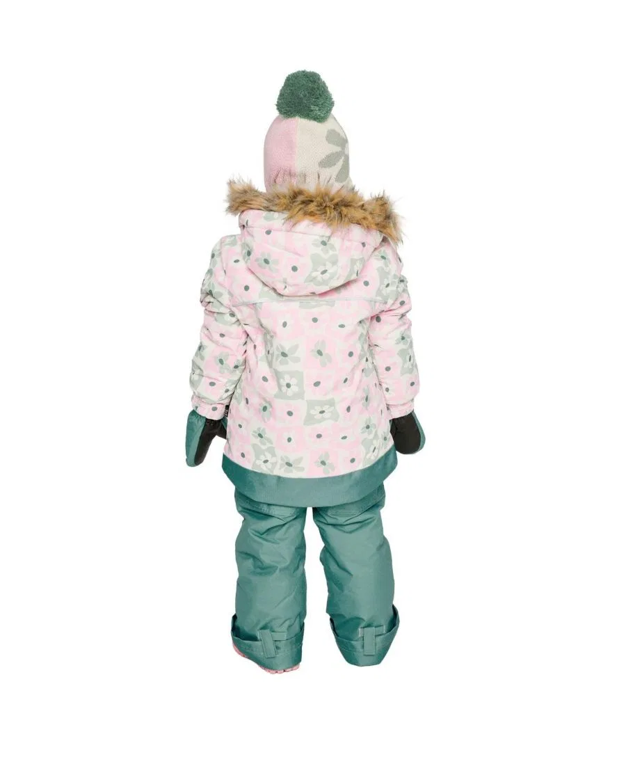 Детский комплект из куртки и снежных штанов DISCOVER Deux par Deux, White With Retro Pink Print — фото 4