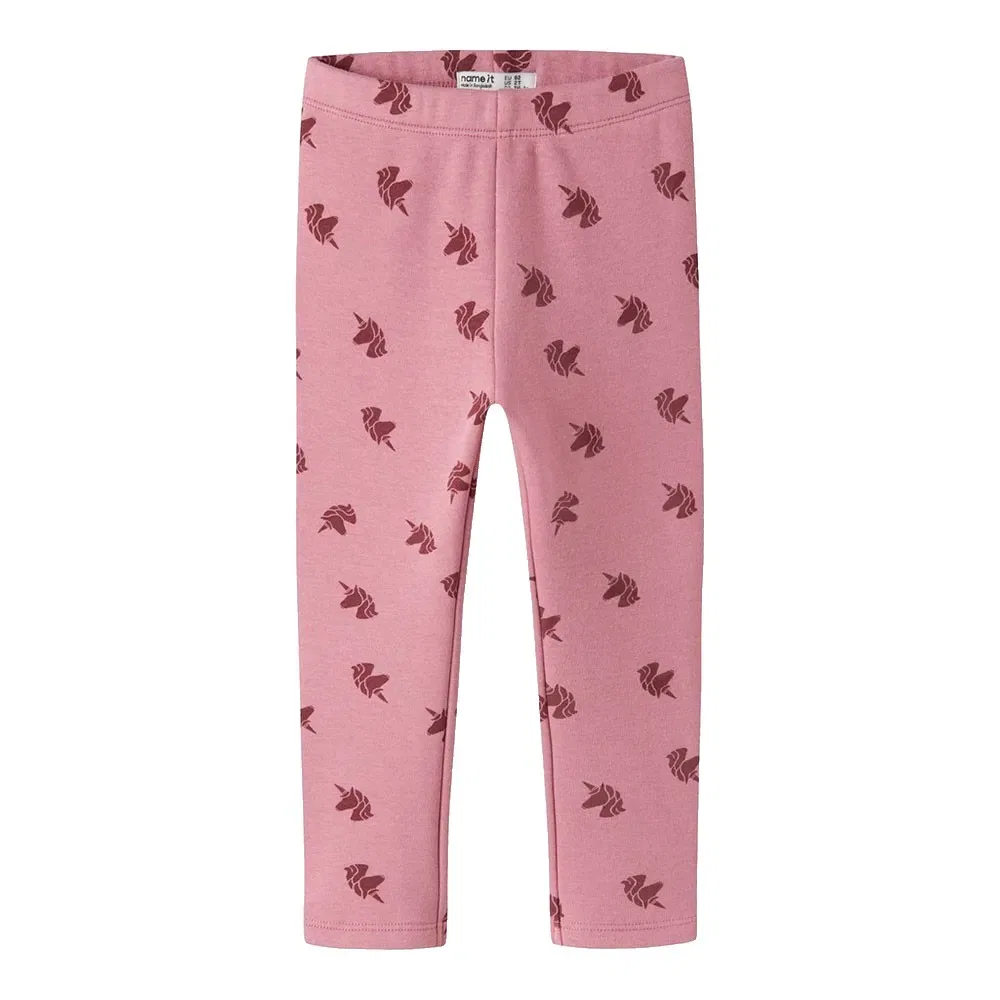 Детские леггинсы из флиса для девочек Name it Davina Fleece, Pink