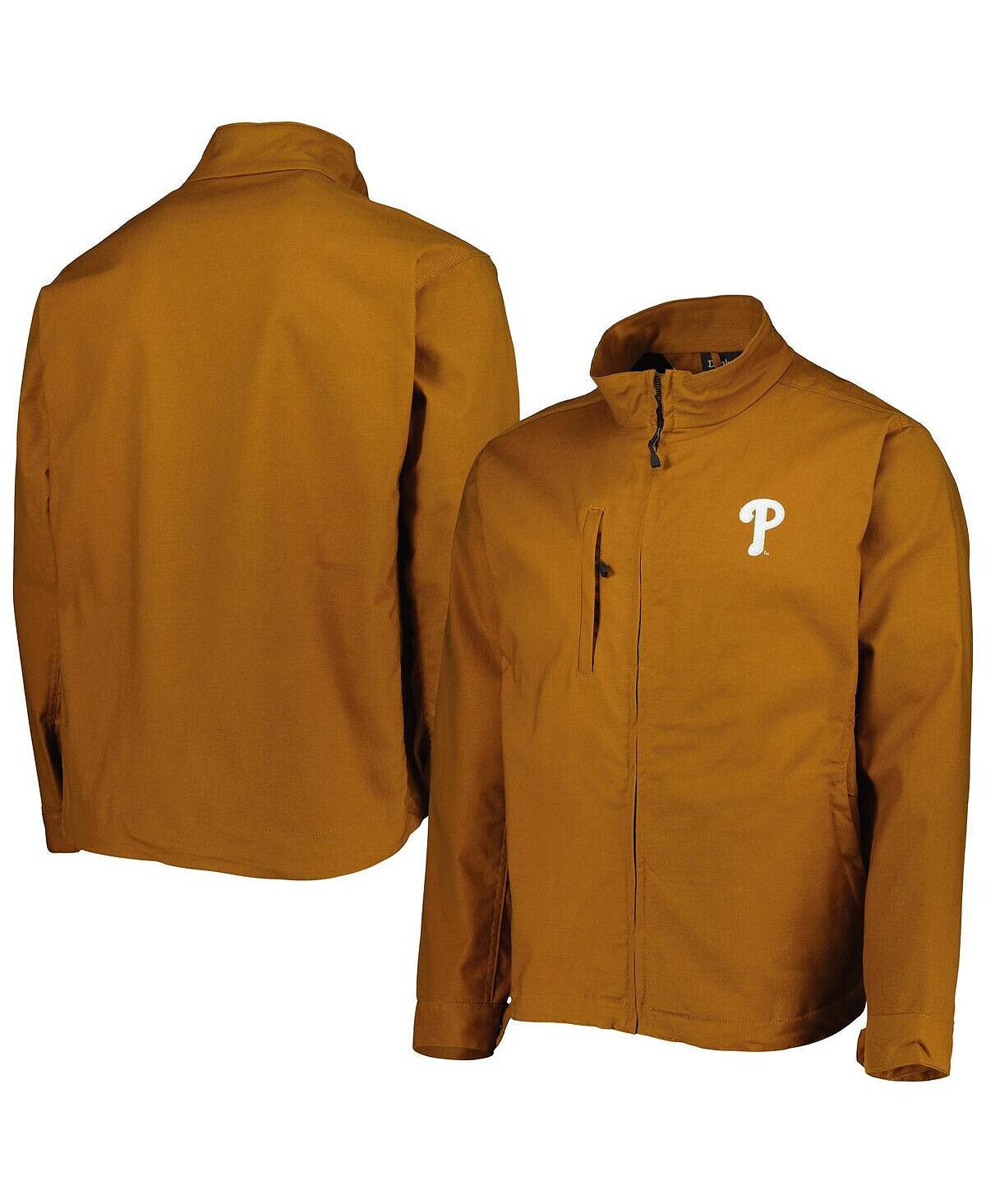 

Мужская светло-коричневая куртка philadelphia phillies journey tri-blend с молнией во всю длину Dunbrooke