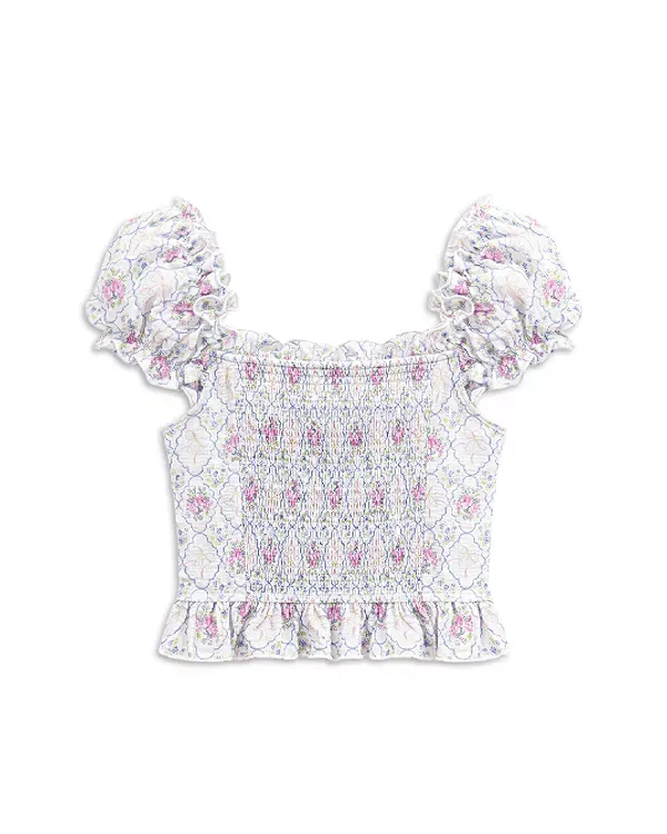 Детский топ для девочек с цветочным принтом Michelle Top KatieJ NYC, Floral Bouquet — фото 2