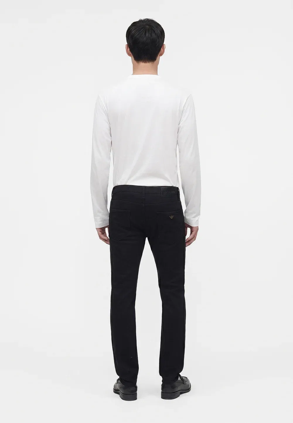 Брюки с карманами - джинсы зауженного кроя Emporio Armani, Black Denim — фото 3