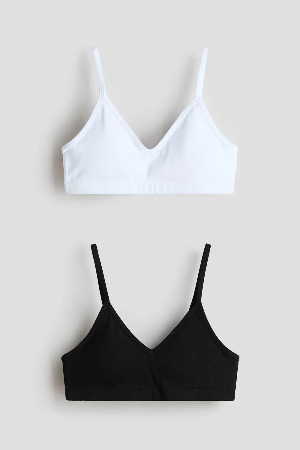Комплект из 2 укороченных топов с подкладкой H&M, Weiß/Schwarz
