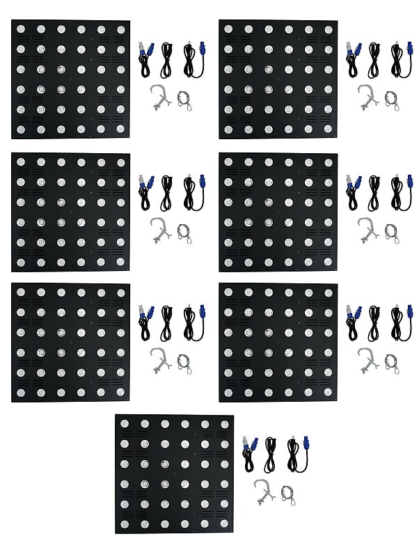 

(7) Rockville STAGE MATRIX 36 RGB 6x6 Tri-Colored Matrix Blinder Lights DJ/Stage (7) STAGE MATRIX 36 RGB