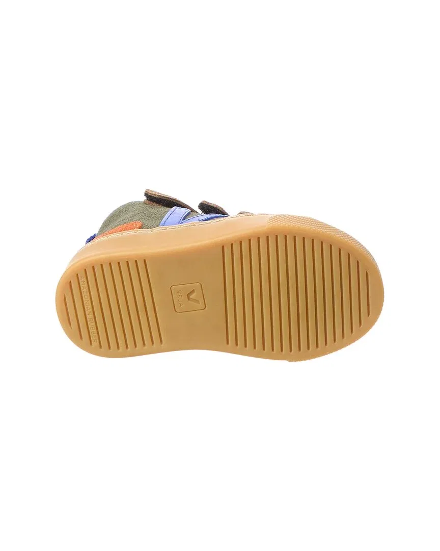 Детские кроссовки VEJA Small V-10 Mid с замшевым верхом, синий — фото 4