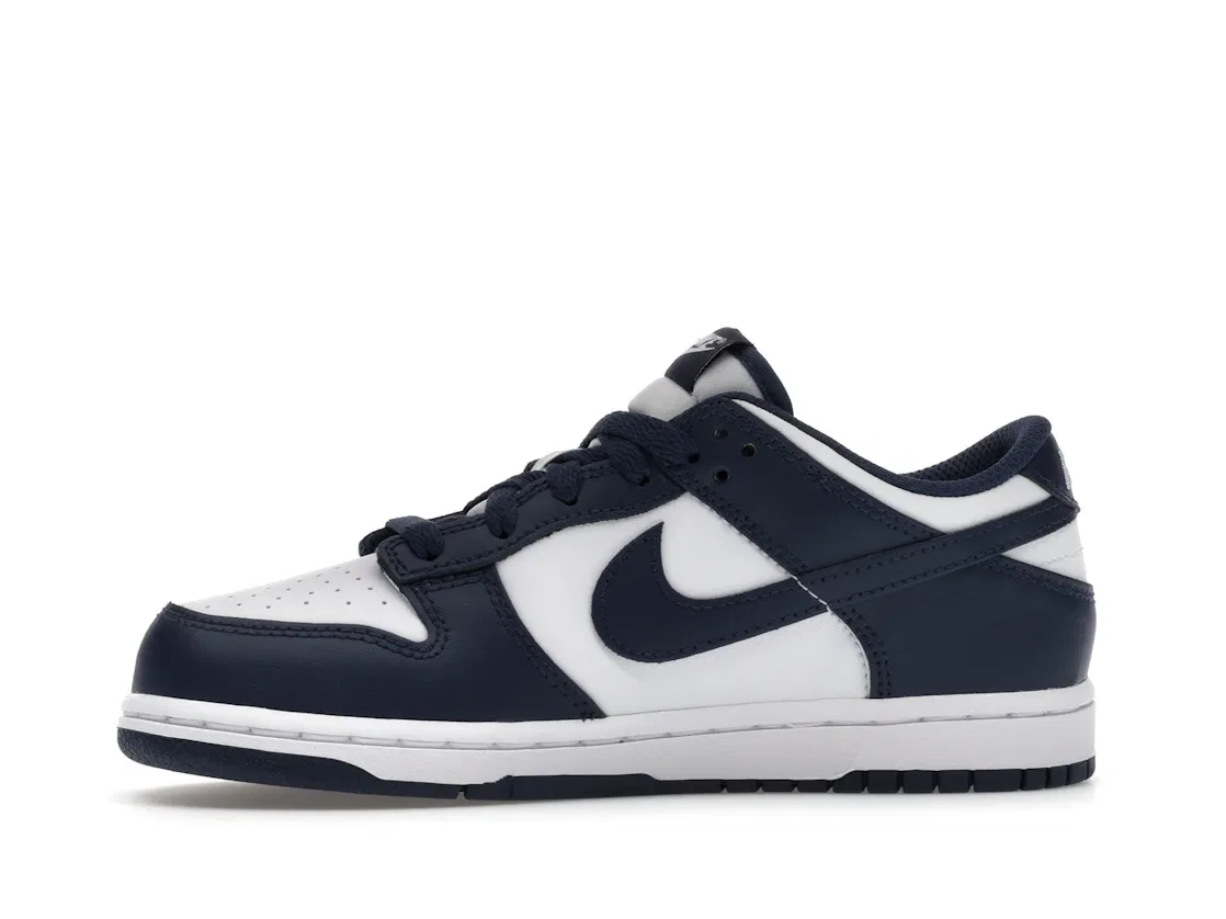 Детские кроссовки для мальчиков и девочек Nike Dunk Low, White/Midnight Navy — фото 3