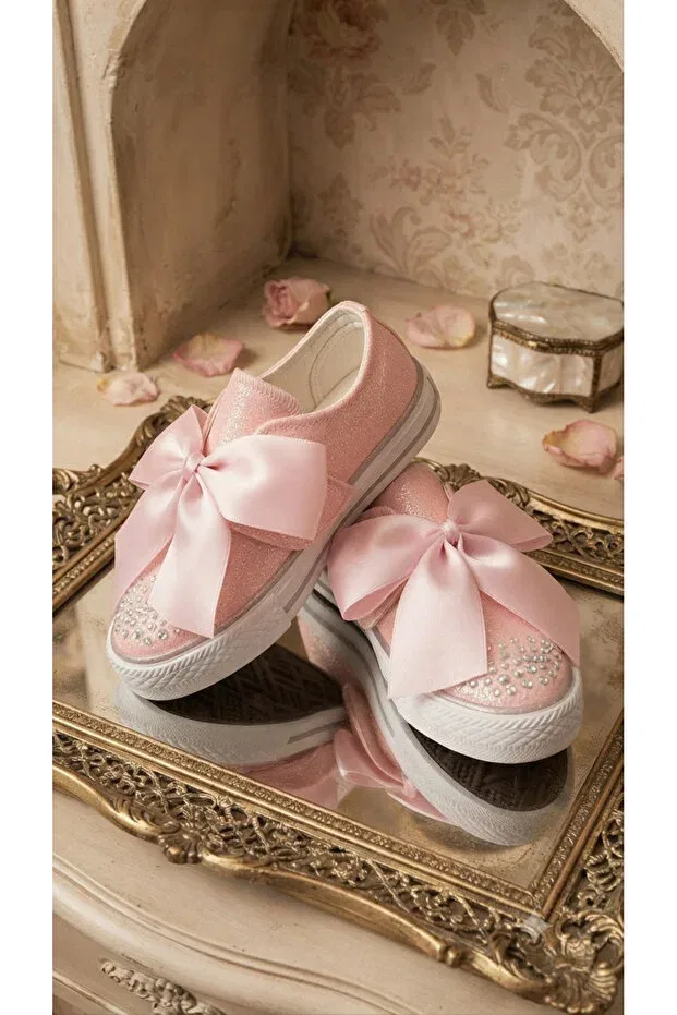 Детские туфли для девочек с бантом Patik Bebe, Pink — фото 4