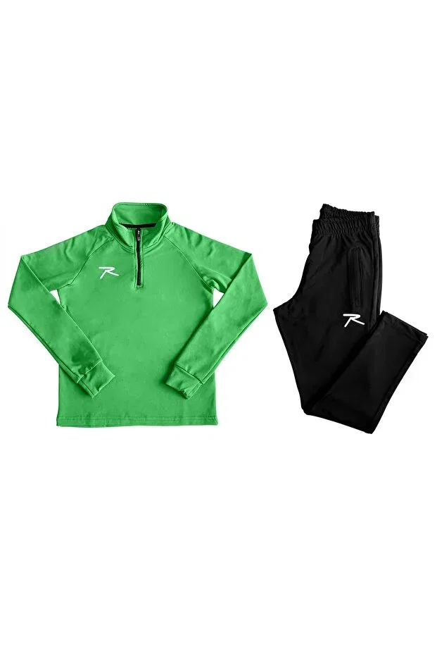 Детский спортивный комплект для девочек однотонный Basics Raru, Green