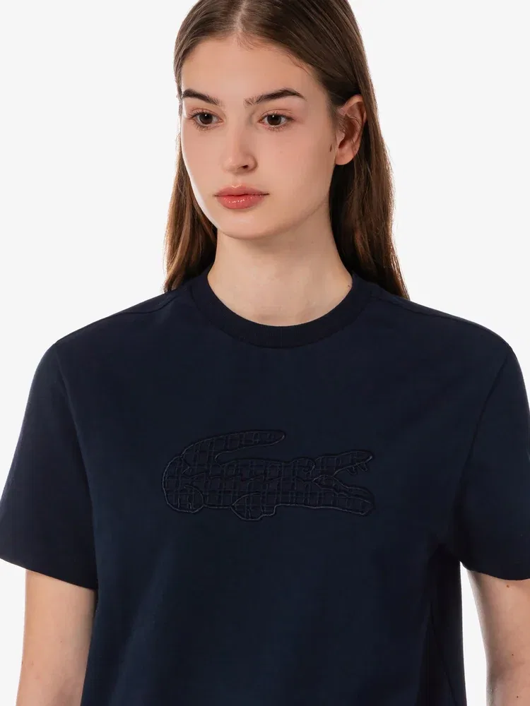 Футболка LACOSTE Navy с кружевным воротником — фото 2